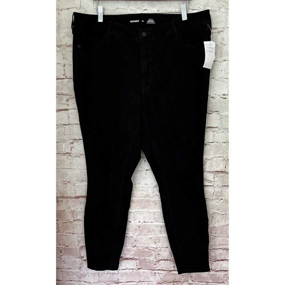 Old Navy Jeans Womens 20 Rockstar Super Skinny Black High Rise Distressed Holes